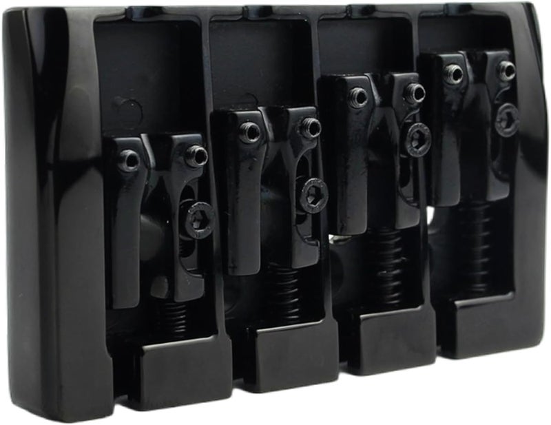 guyker Bass Guitar Bridge, 4 String Fixed Bridges String Space 19mm Replacement for Jazz Bass or Precision Instruments (GB404, Black) - Image 3